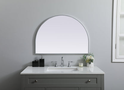 Metal Frame Arch Mirror 33x24 Inch in Silver
