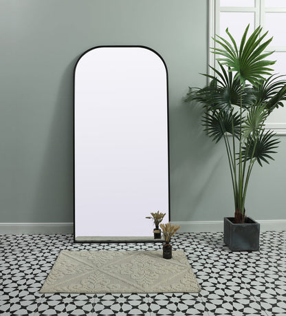 Metal Frame Arch Full Length Mirror 32x66 Inch in Black