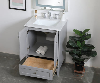 24 inch Single Bathroom Vanity in Grey