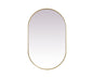 Metal Frame Oval Mirror 30x48 Inch in Brass