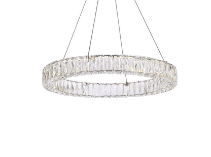 Monroe 26 inch LED round Single pendant in chrome