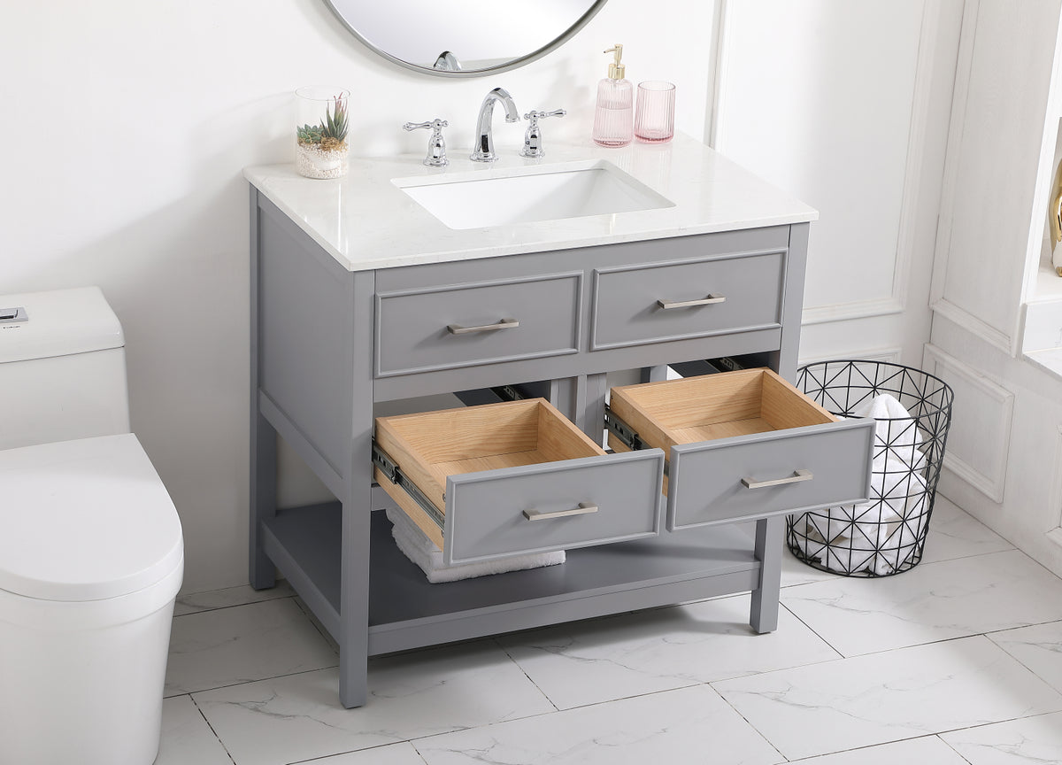 36 inch Single bathroom vanity in gray