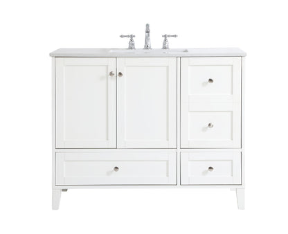 42 inch Single Bathroom Vanity in White