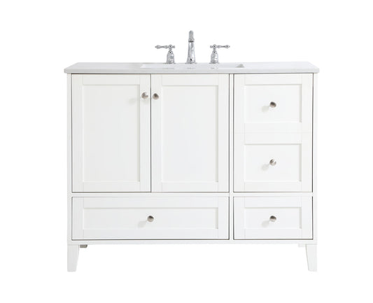 42 inch Single Bathroom Vanity in White