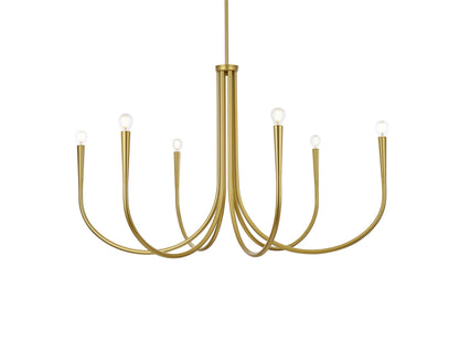 Layne 42 inch chandelier in Brass