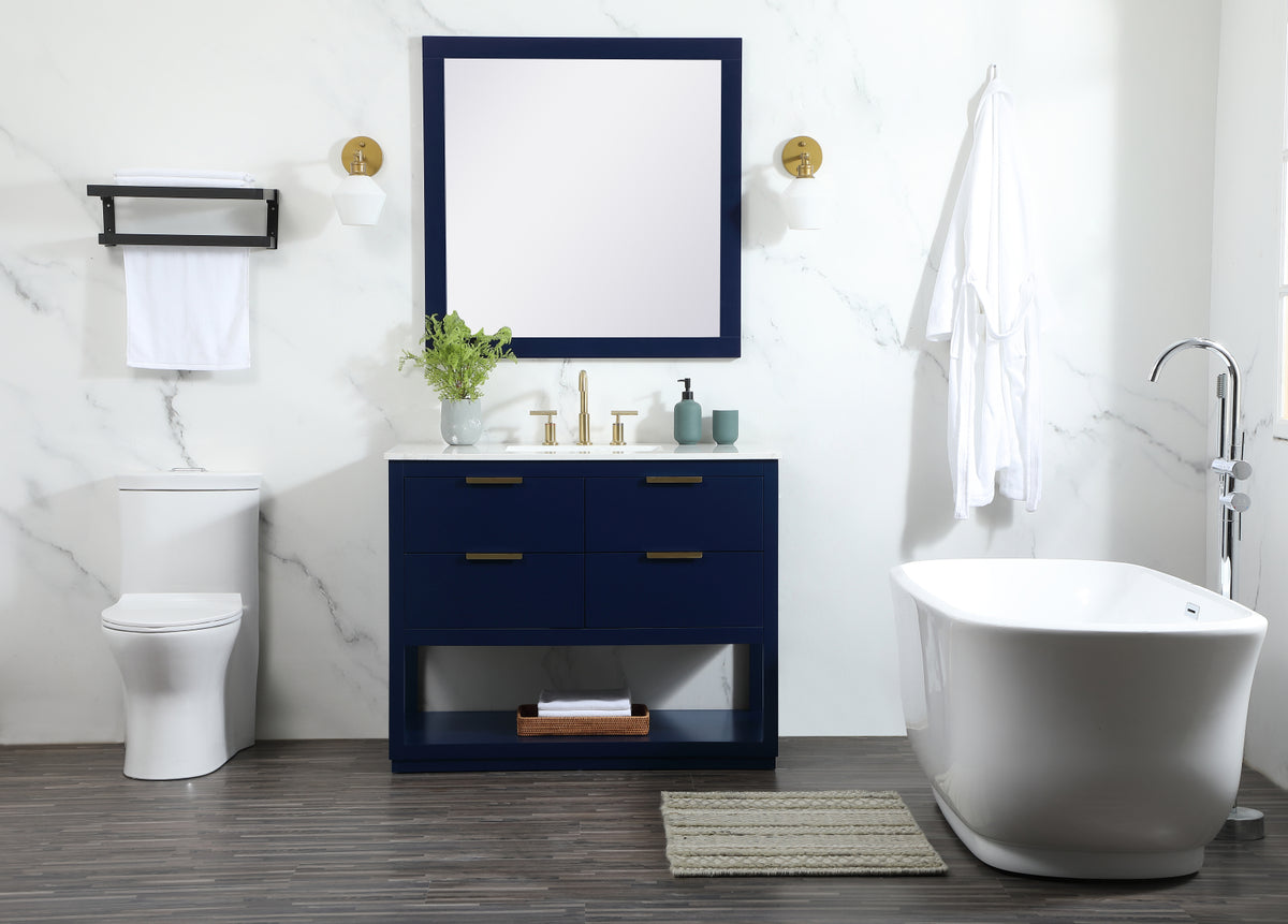 42 inch Single bathroom vanity in blue