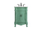 24 inch Single Bathroom vanity in vintage mint with ivory white engineered marble