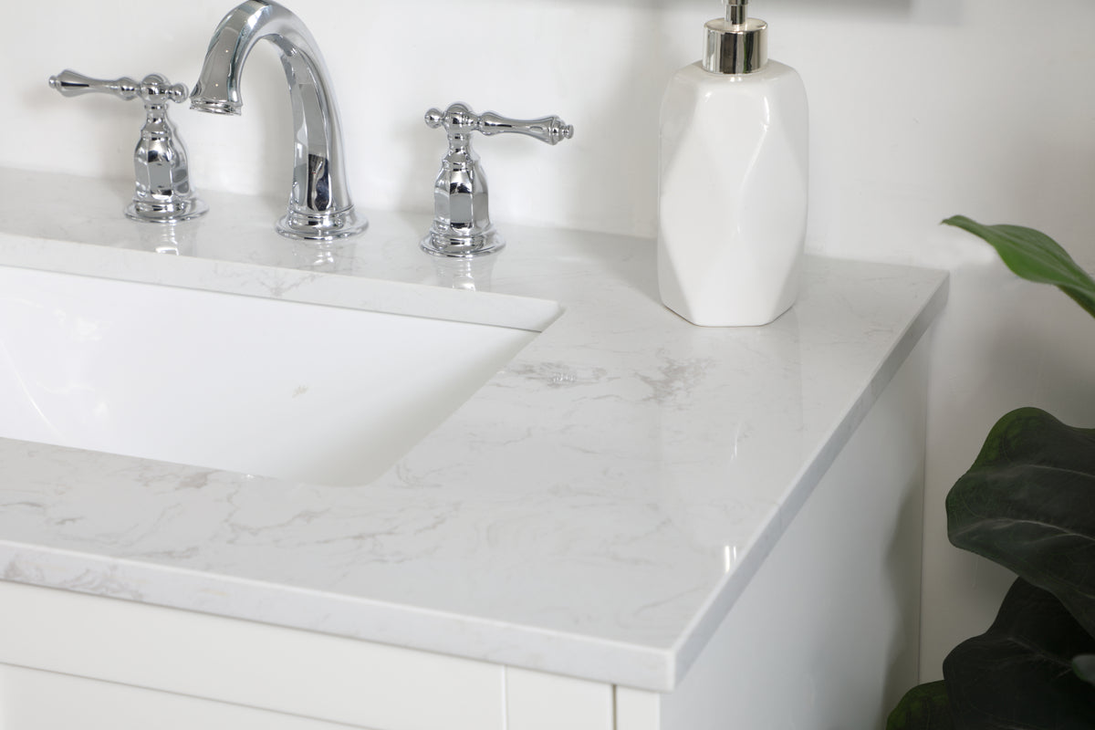 30 inch Single Bathroom Vanity in White