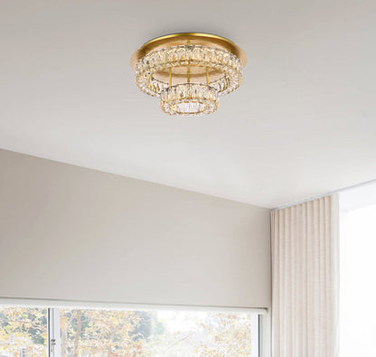 Monroe 22 inch LED double flush mount in gold