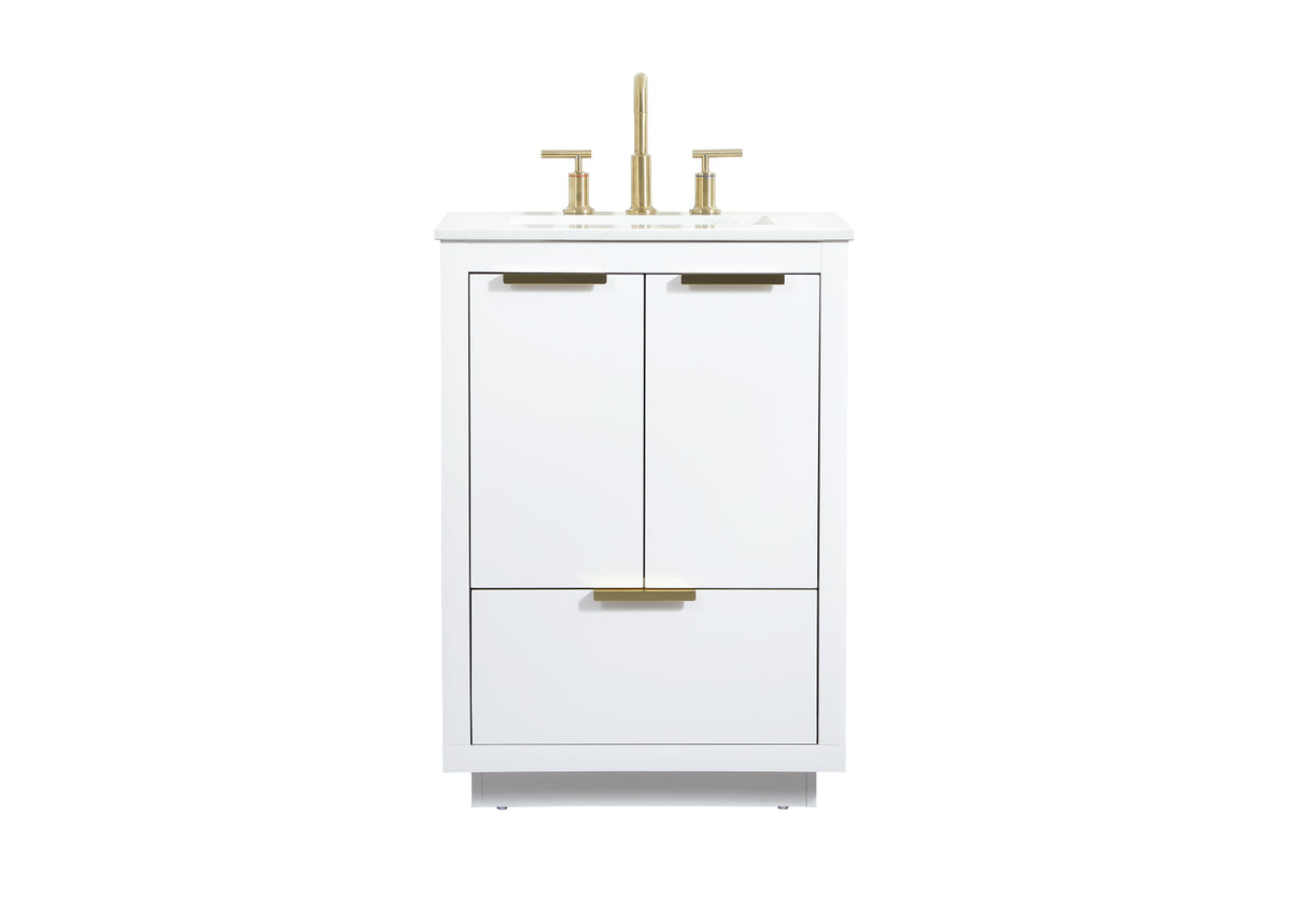 24 inch Single bathroom vanity in white