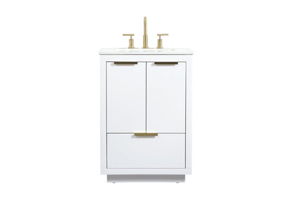 24 inch Single bathroom vanity in white
