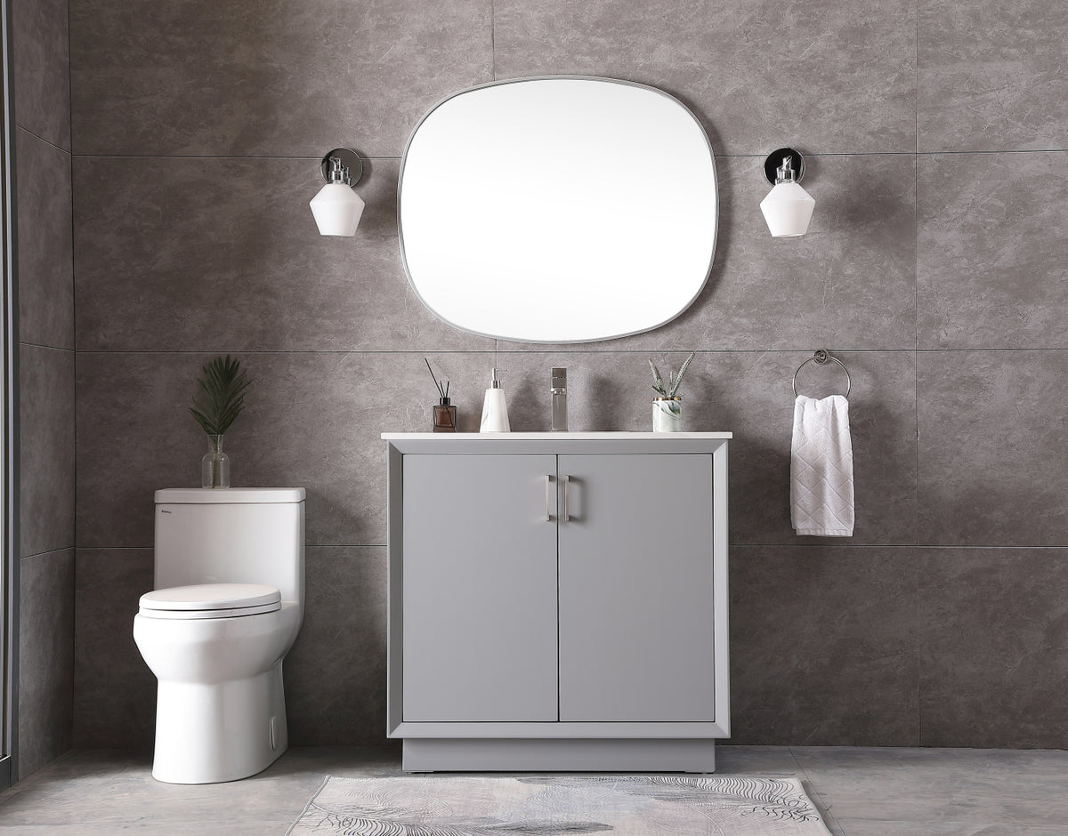 36 Inch SIngle Bathroom Vanity In Grey