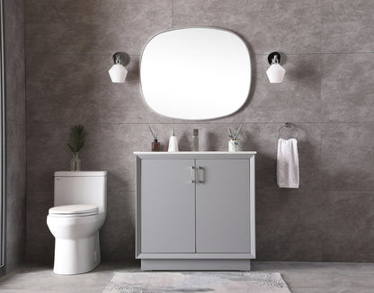 36 Inch SIngle Bathroom Vanity In Grey
