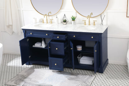 72 inch double bathroom vanity in Blue