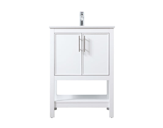24 Inch SIngle Bathroom Vanity In White