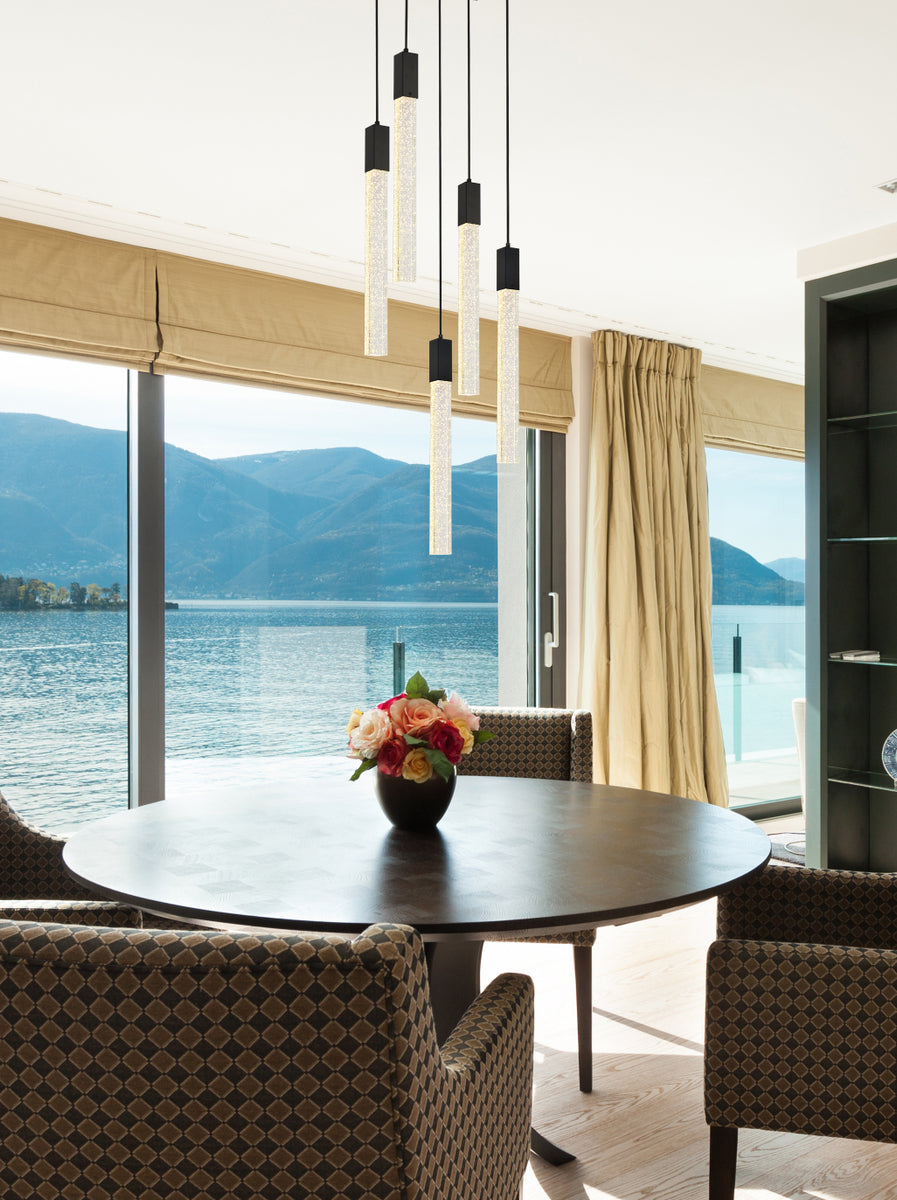 Weston 5 lights pendant in black