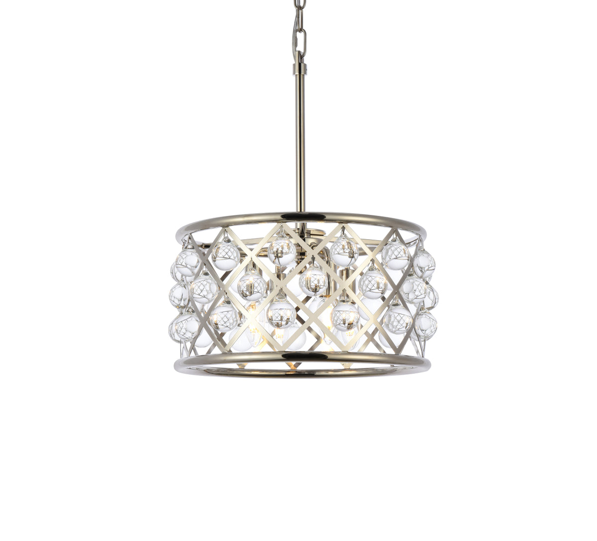 Madison 4 light polished Nickel Pendant Clear Royal Cut Crystal