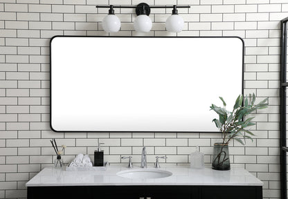 Soft corner metal rectangular mirror 30x60 inch in Black