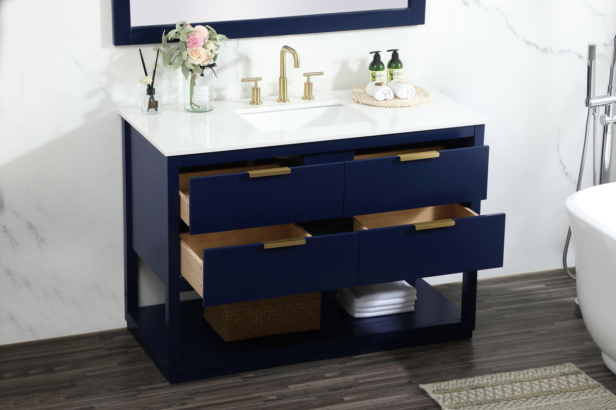 48 inch Single bathroom vanity in blue