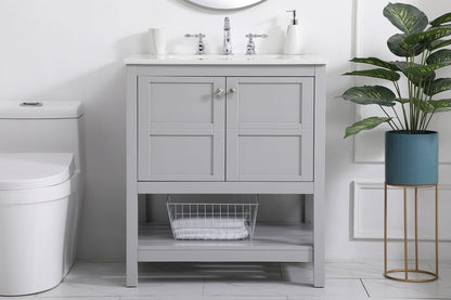 30 inch Single Bathroom Vanity in Gray