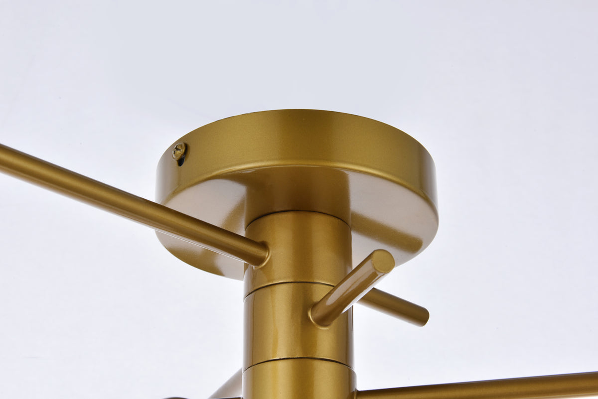 Xavier 3 lights flush mount in brass
