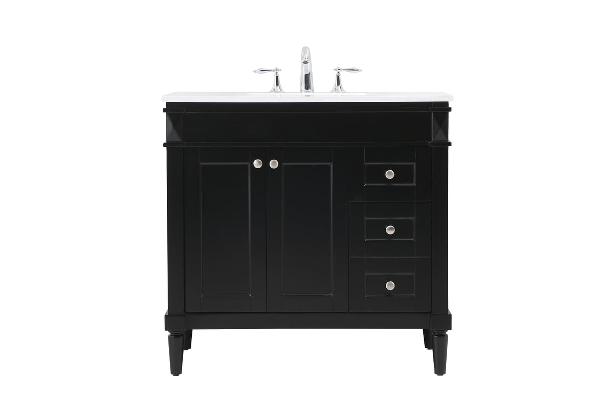 36 inch Single bathroom vanity in black