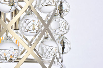 Madison 4 light polished Nickel Pendant Clear Royal Cut Crystal