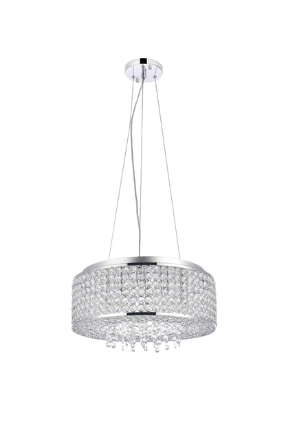 Amelie 6 light Chrome Pendant Clear Royal Cut Crystal