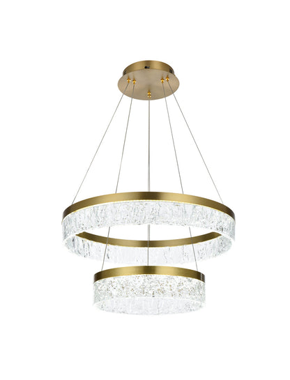 Linden 22 inch Adjustable LED chandelier in Satin Gold