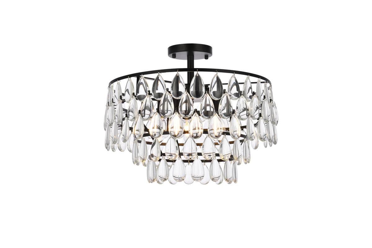 Mila 18 inch flush mount in black
