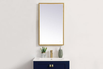 Pier 18x30 inch LED mirror with adjustable color temperature 3000K/4200K/6400K in brass