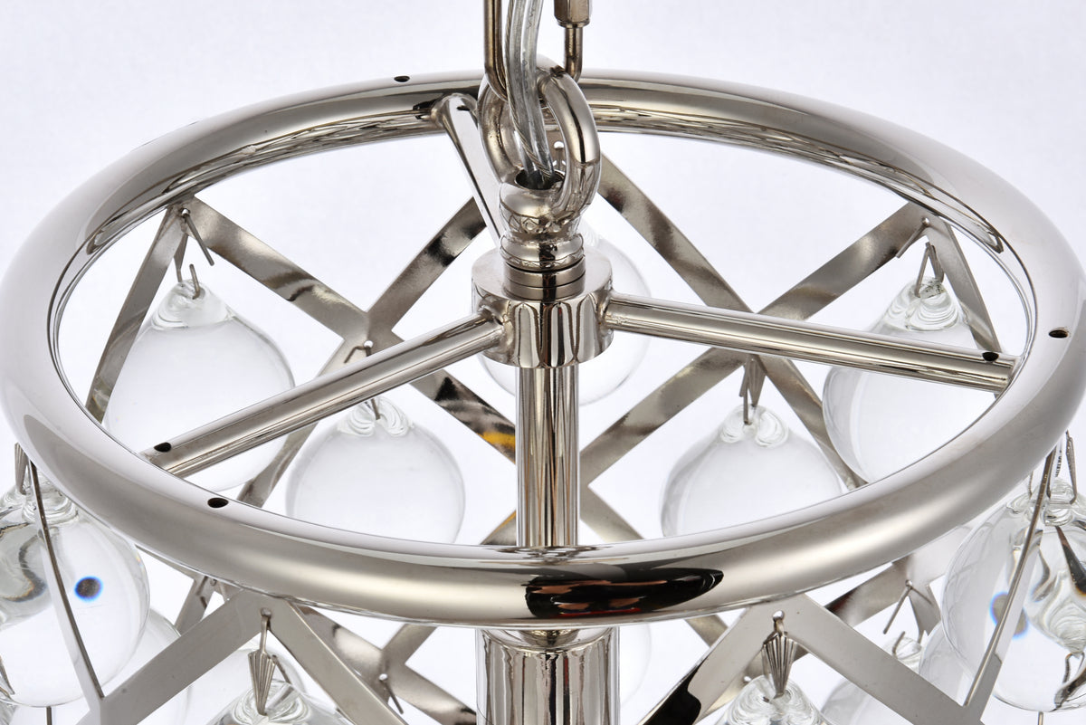 Madison 1 light polished Nickel Pendant Clear Royal Cut Crystal