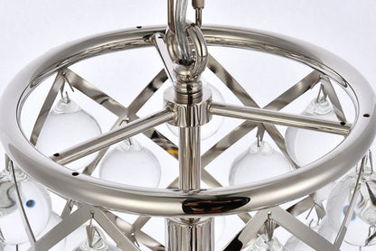 Madison 1 light polished Nickel Pendant Clear Royal Cut Crystal