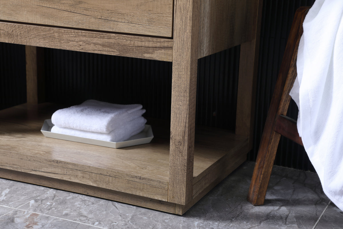 30 Inch SIngle Bathroom Vanity In Natural Oak
