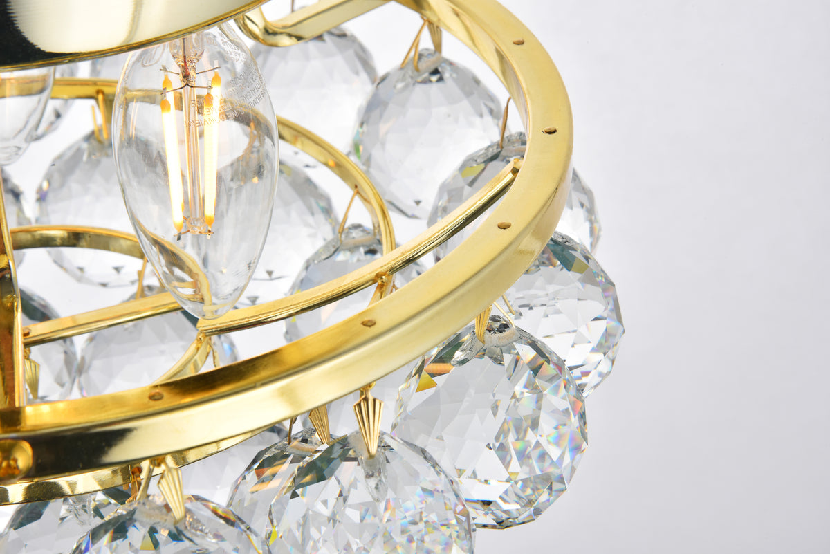 Corona 3 light Chrome Flush Mount Clear Royal Cut Crystal