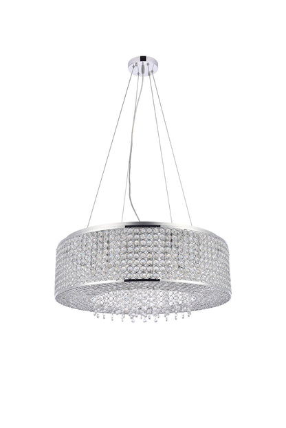 Amelie 10 light Chrome Pendant Clear Royal Cut Crystal