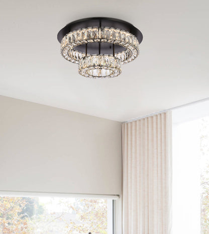 Monroe 22 inch LED double flush mount in black