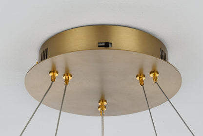 Rune 24 inch Adjustable LED chandelier in Satin Gold