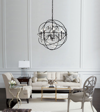 Cordelia 8 Light black Crystal Pendant