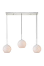 Baxter 3 Lights Chrome Pendant With Frosted White Glass