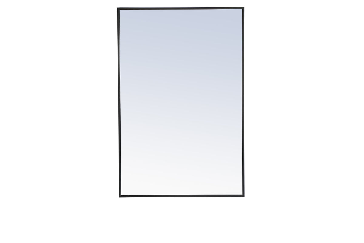 Metal frame Rectangle Mirror 28 inch Black