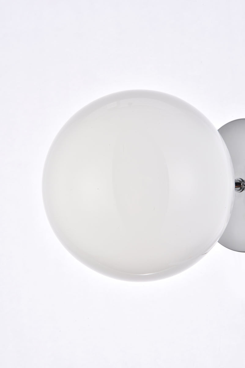 Mimi six inch dual flush mount and bath sconce in chrome with frosted glass