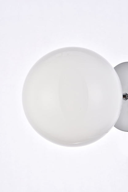 Mimi six inch dual flush mount and bath sconce in chrome with frosted glass