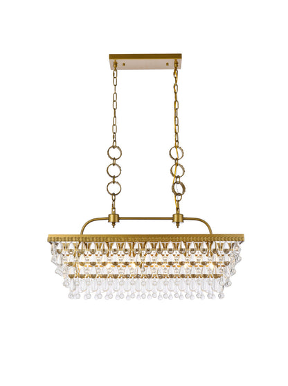 Nordic 32 inch rectangle pendant in brass