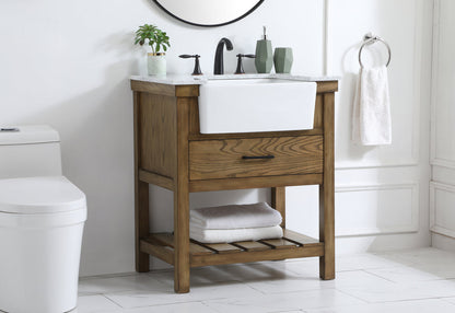 30 inch Single bathroom vanity in driftwood
