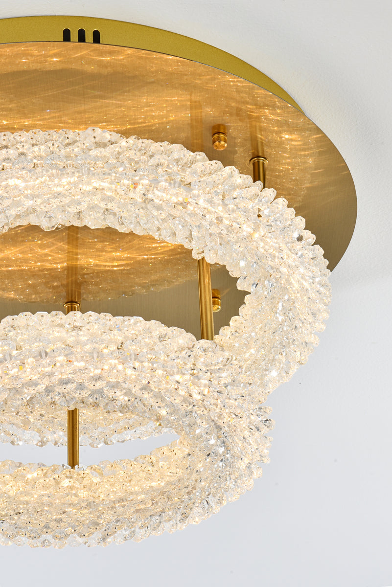 Bowen 18 inch Adjustable LED Flush Mount in Satin Gold