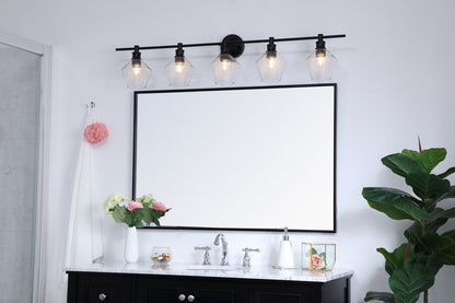 Gene 5 light Black and Clear glass Wall sconce