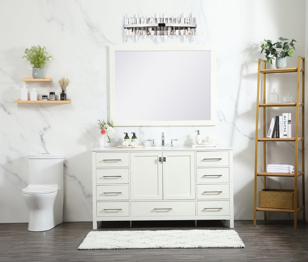 Serena 30 inch crystal bath sconce in chrome