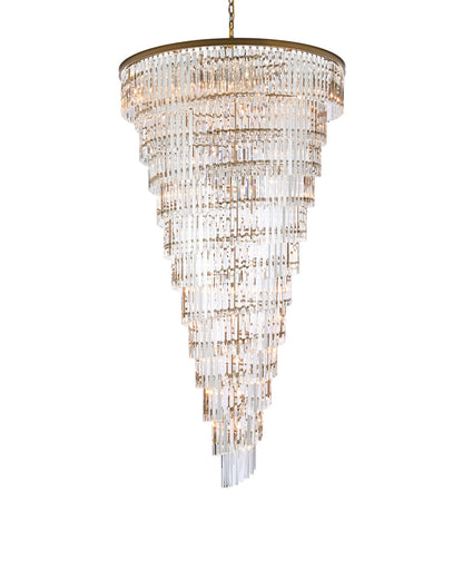 Sydney 48 inch spiral crystal chandelier in satin gold