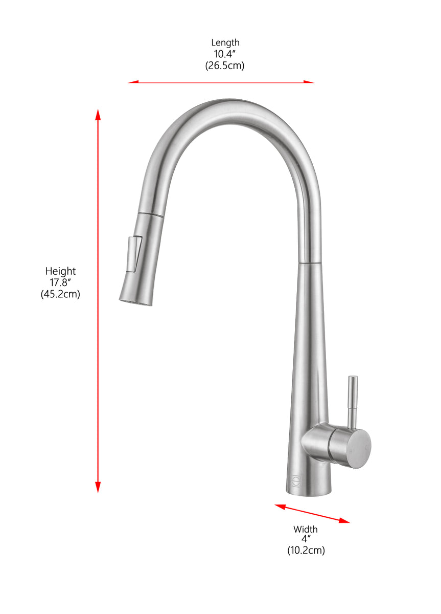Lucas Single Handle Pull Down Sprayer Kitchen Faucet in Brushed Nickel